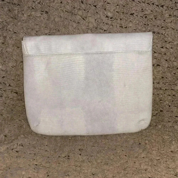 KG KURT GEIGER-Mauve/Gray Embossed Snake Skin Travel Pouch/Clutch-Excellent - Picture 3 of 4